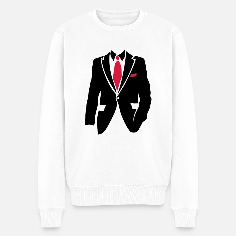 Anzug Geschäftsmann 2105 - Männer Premium Bio Pullover - Weiß