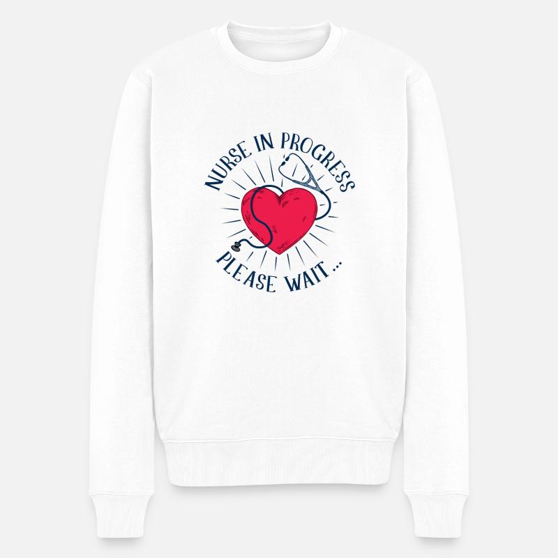 Krankenschwester Ausbildung Pflegerin - Männer Premium Bio Pullover - Weiß