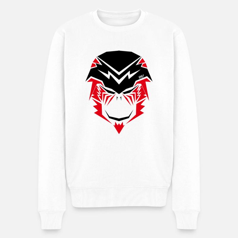 Le Roi singe combattant - Pull Premium bio Homme - blanc