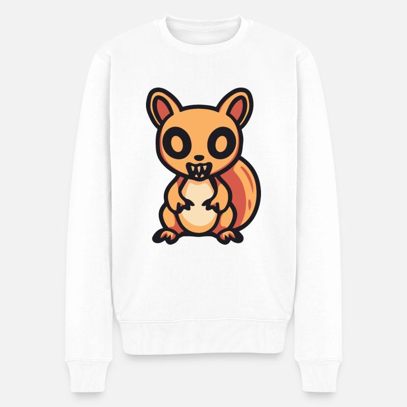Écureuil Halloween Bande dessinée Zombie - Pull Premium bio Homme - blanc