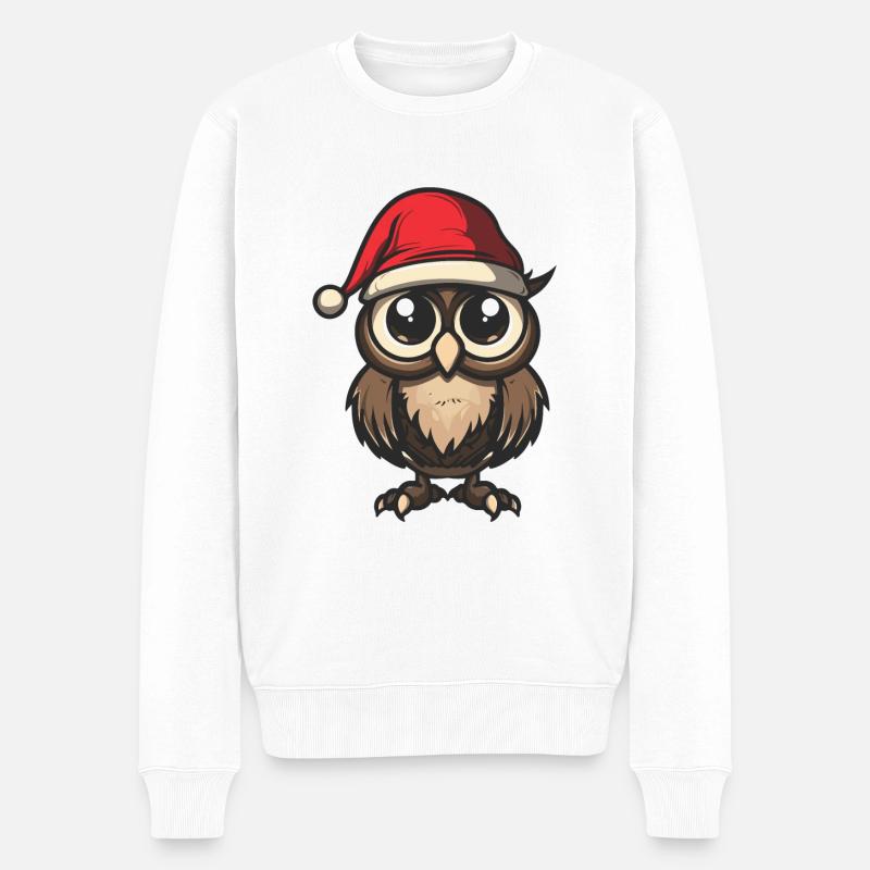 Hibou Noël - Pull Premium bio Homme - blanc