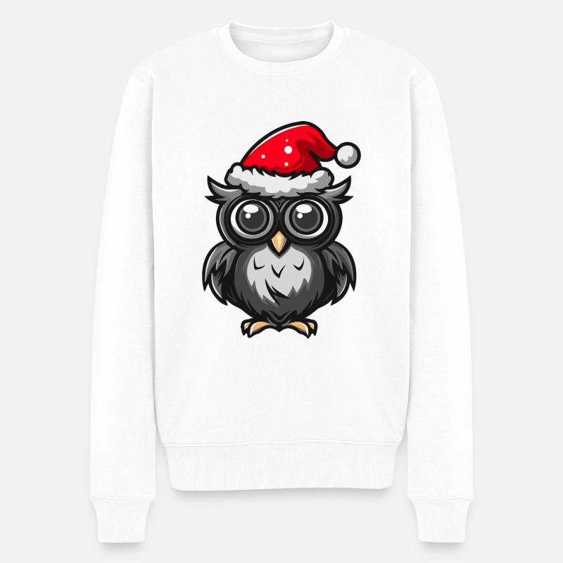 Hibou Noël - Pull Premium bio Homme - blanc