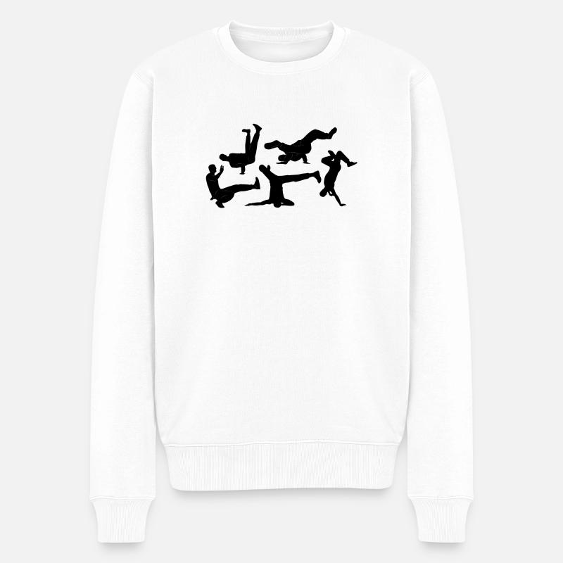break dance - Pull Premium bio Homme - blanc