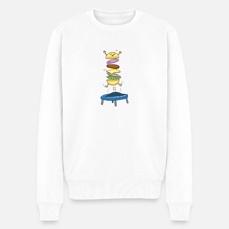 Burger Hamburger Cheeseburger Saut d'obstacles - Pull Premium bio Homme - blanc