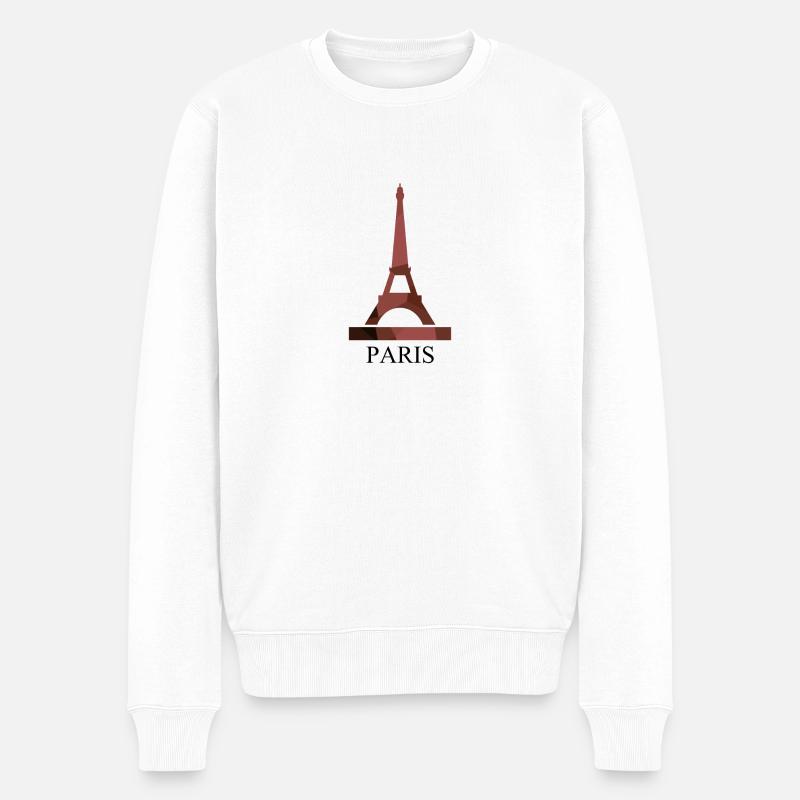 tour Eiffel - Pull Premium bio Homme - blanc