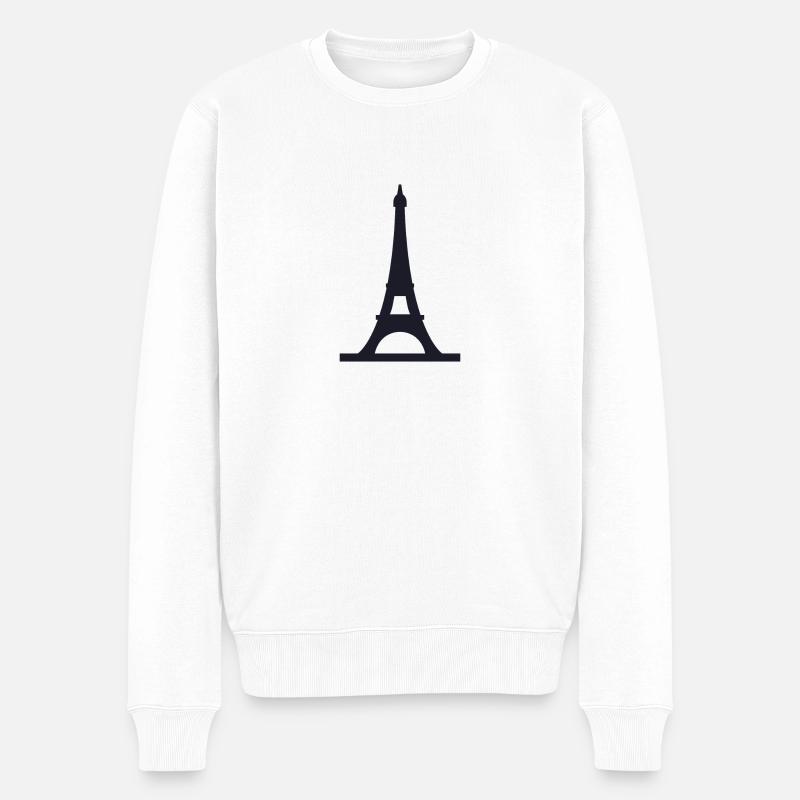 Eiffelturm - Männer Premium Bio Pullover - Weiß