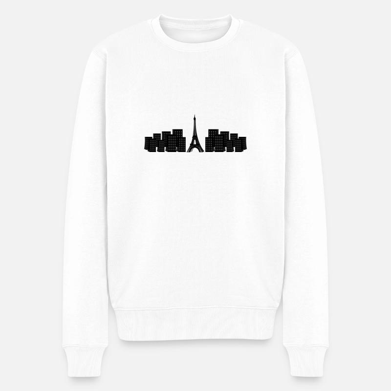 Eiffelturm - Männer Premium Bio Pullover - Weiß