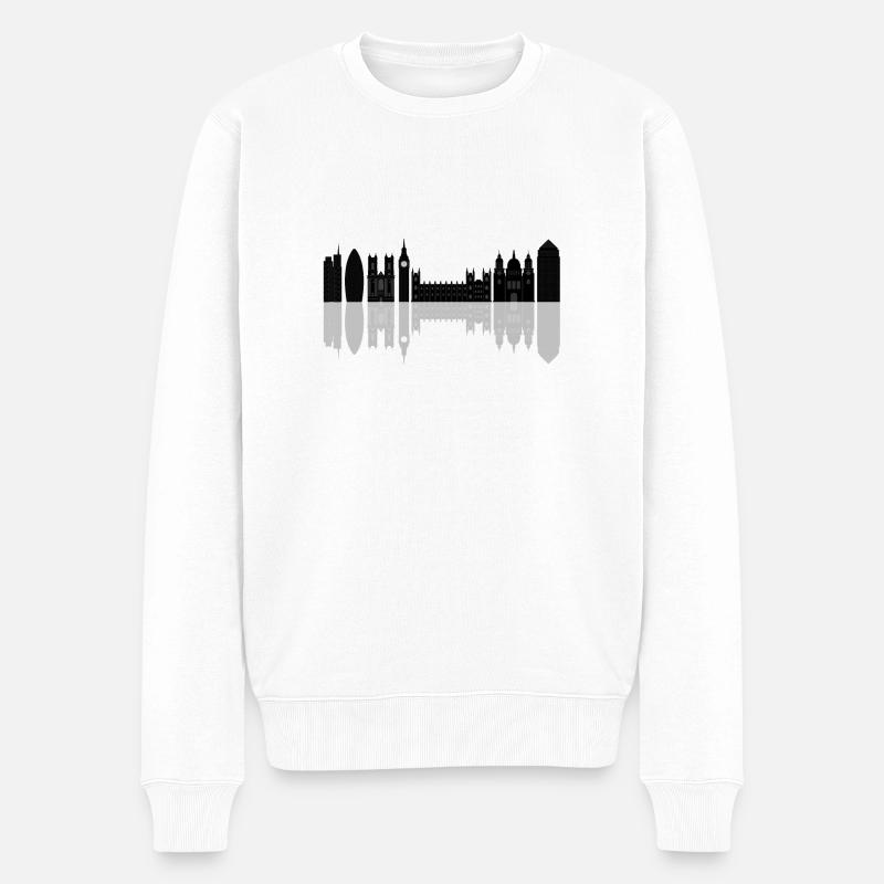 Skyline von London - Männer Premium Bio Pullover - Weiß