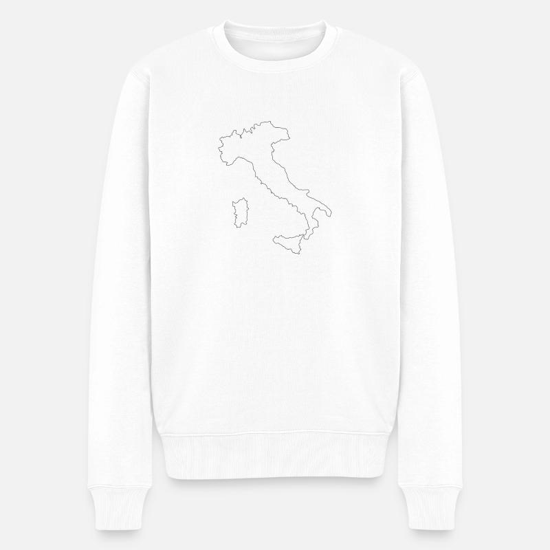 Italien Karte - Männer Premium Bio Pullover - Weiß