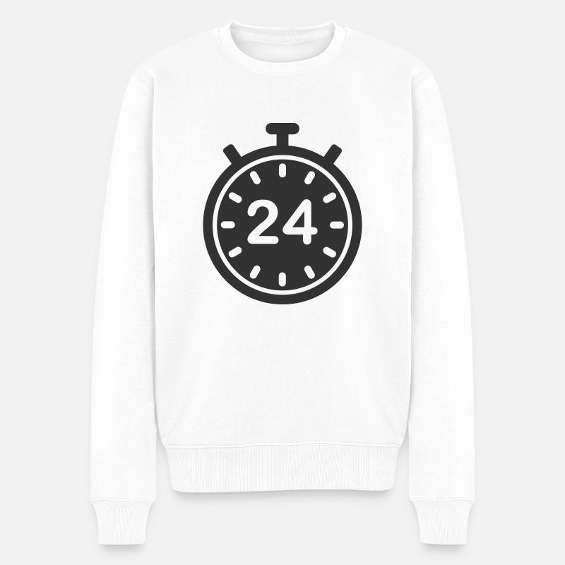 Service 24h/24 et 7j/7 - Pull Premium bio Homme - blanc