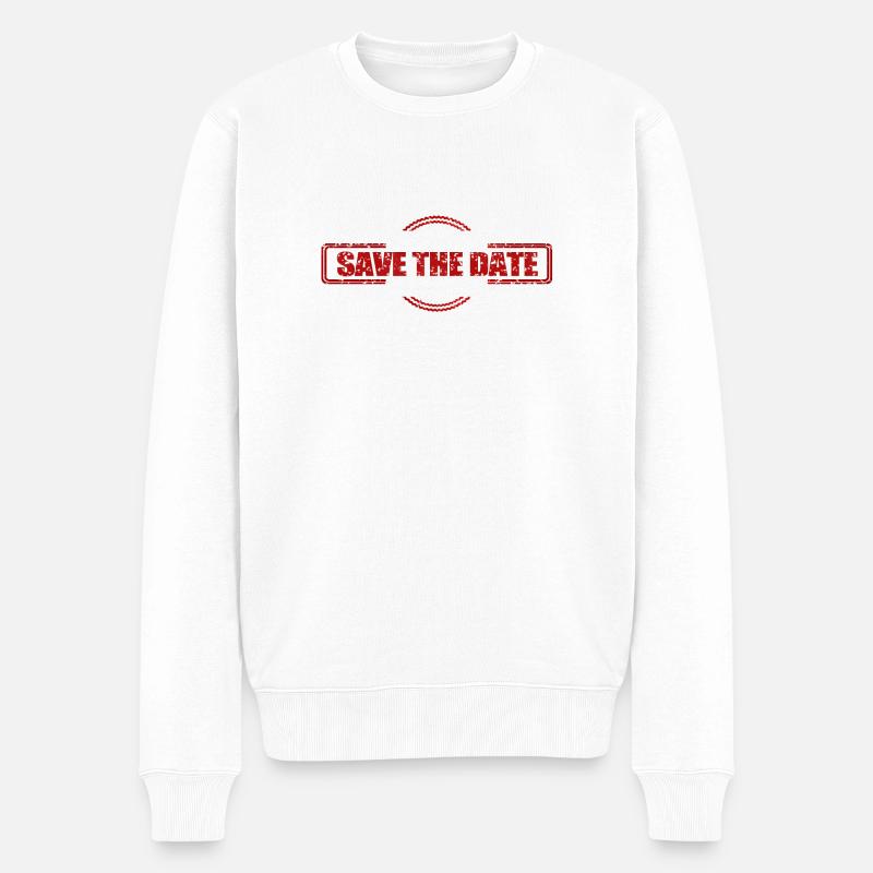 save the date - Männer Premium Bio Pullover - Weiß