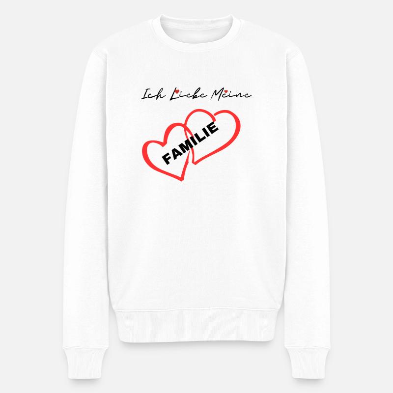 Ich Liebe Meine Familie - Männer Premium Bio Pullover - Weiß