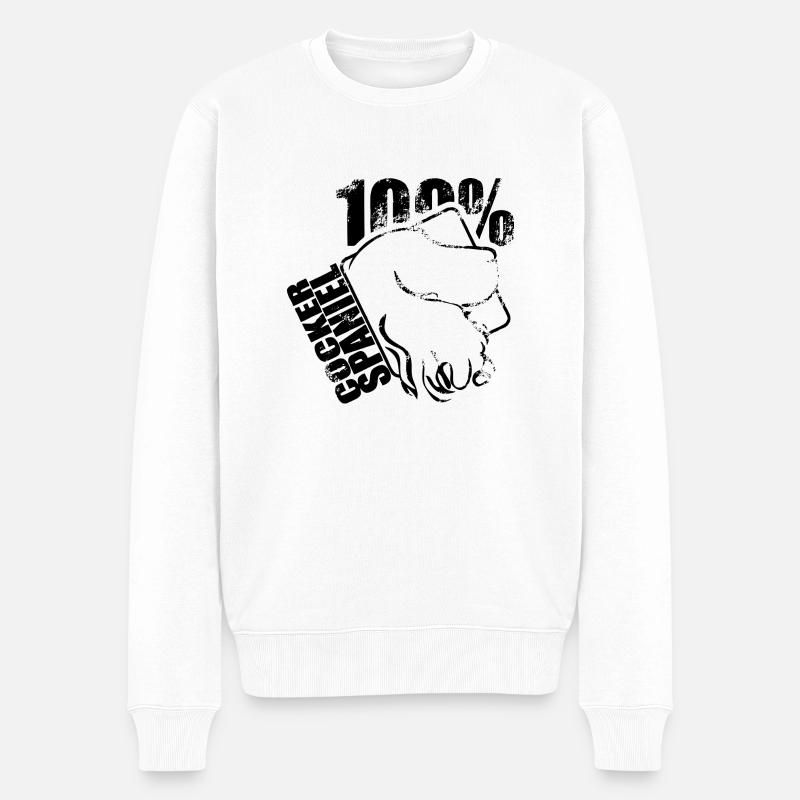 COCKER SPANIEL 100 Hunde Hund Wilsigns - Männer Premium Bio Pullover - Weiß
