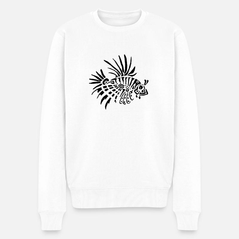 Rotfeuerfische - Tätowierung - Männer Premium Bio Pullover - Weiß