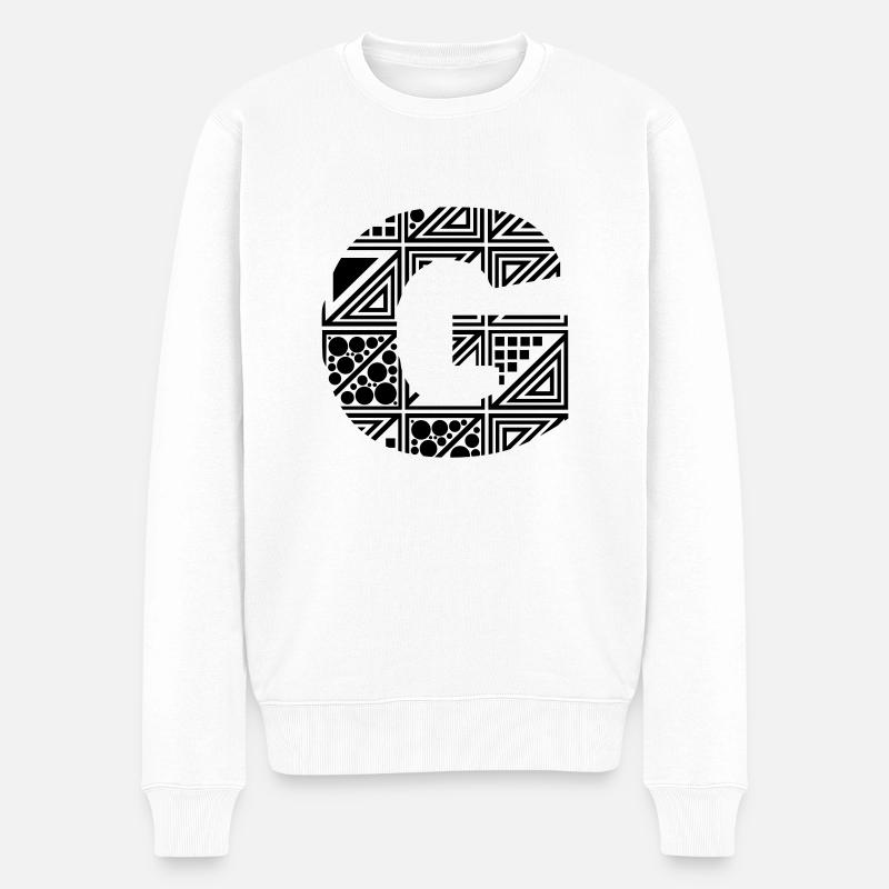 Buchstabe G - Männer Premium Bio Pullover - Weiß