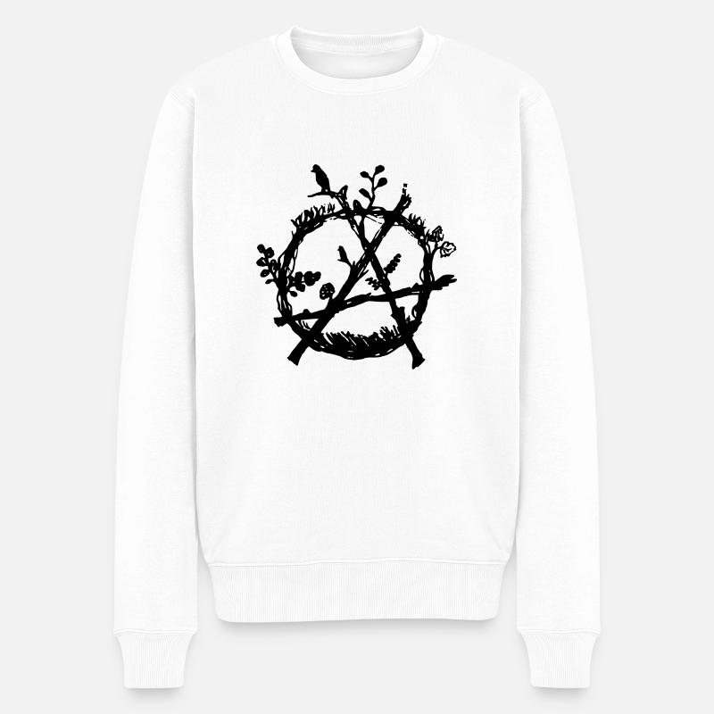 green anarchy eco - Männer Premium Bio Pullover - Weiß