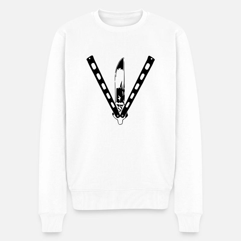 Butterfly - Männer Premium Bio Pullover - Weiß
