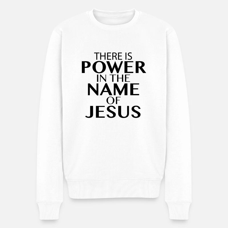 Jesus Power - Männer Premium Bio Pullover - Weiß