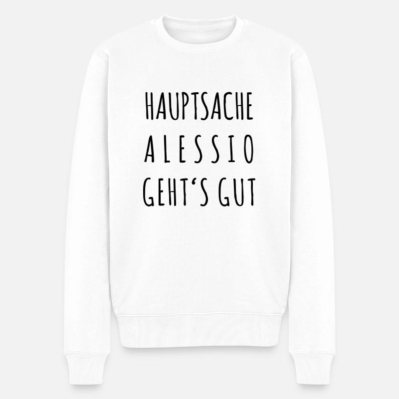 Alessio geht's gut - Männer Premium Bio Pullover - Weiß