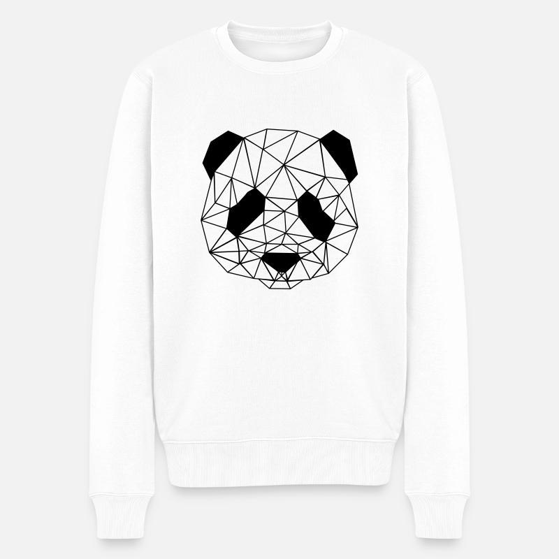 Panda - Männer Premium Bio Pullover - Weiß