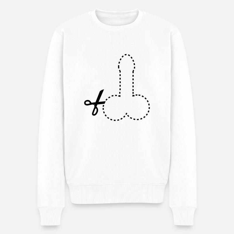 dashed_cut_out_penis_1c - Pull Premium bio Homme - blanc
