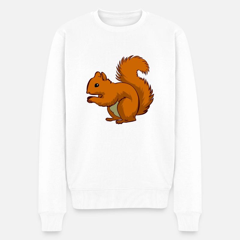squirrel25 - Männer Premium Bio Pullover - Weiß