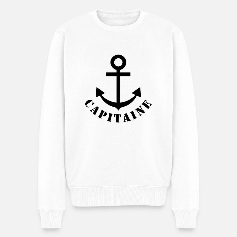capitaine - Männer Premium Bio Pullover - Weiß