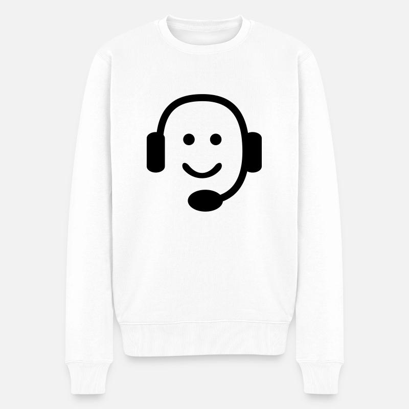 Nerd - Männer Premium Bio Pullover - Weiß