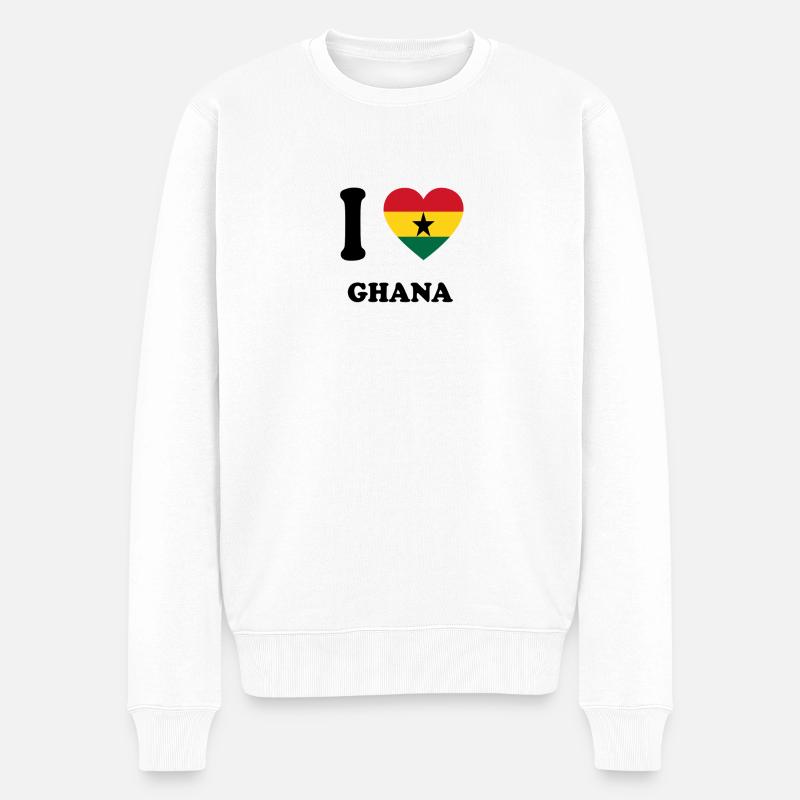 i love home land geschenk GHANA - Männer Premium Bio Pullover - Weiß