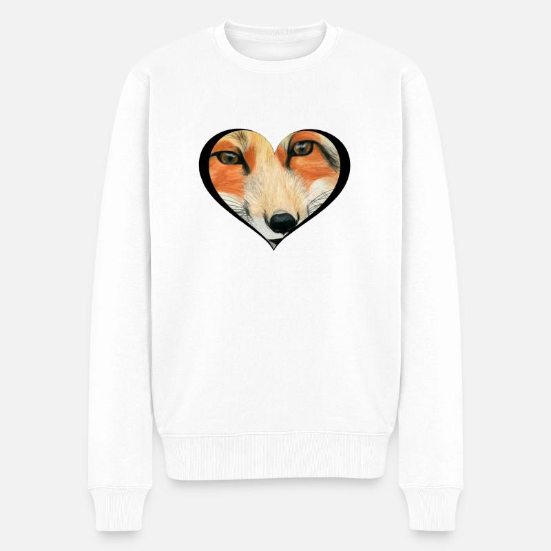 Fuchs - Männer Premium Bio Pullover - Weiß