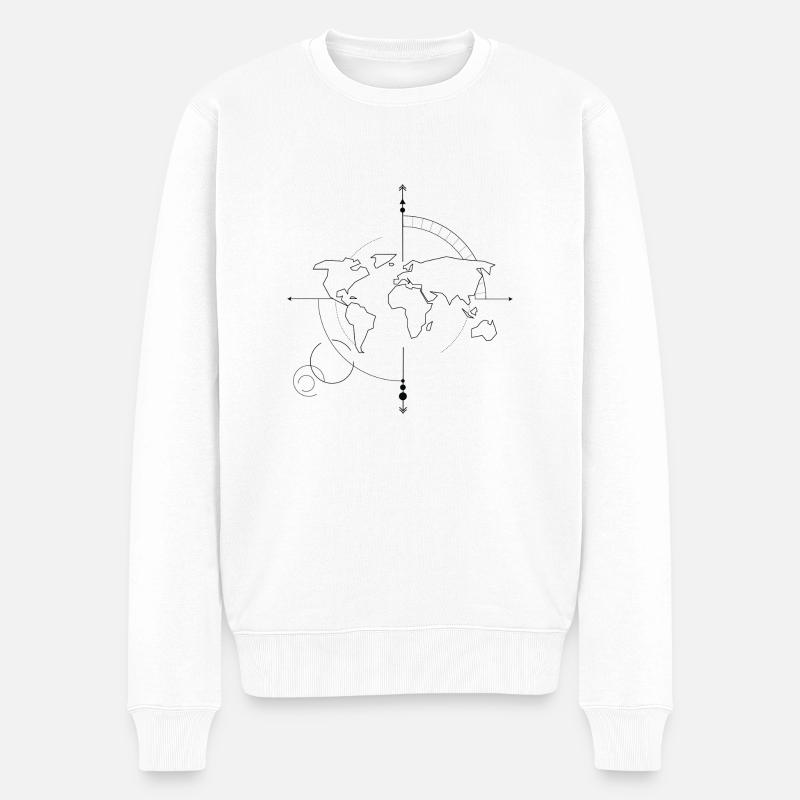 Kompass - Männer Premium Bio Pullover - Weiß