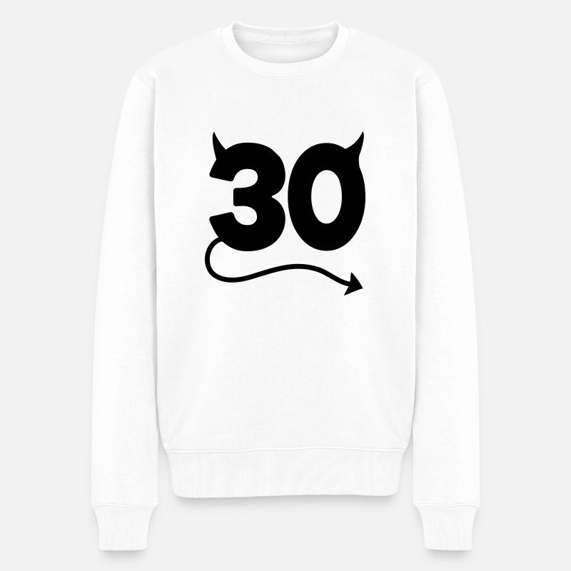 30e Anniversaire - Pull Premium bio Homme - blanc