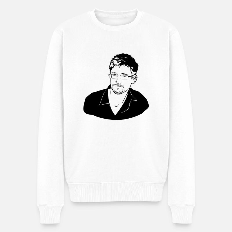 Edward Snowden - Pull Premium bio Homme - blanc