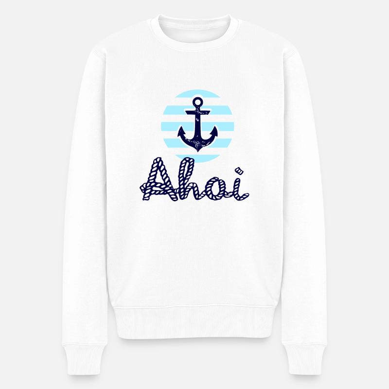 Ahoi und Anker - Männer Premium Bio Pullover - Weiß