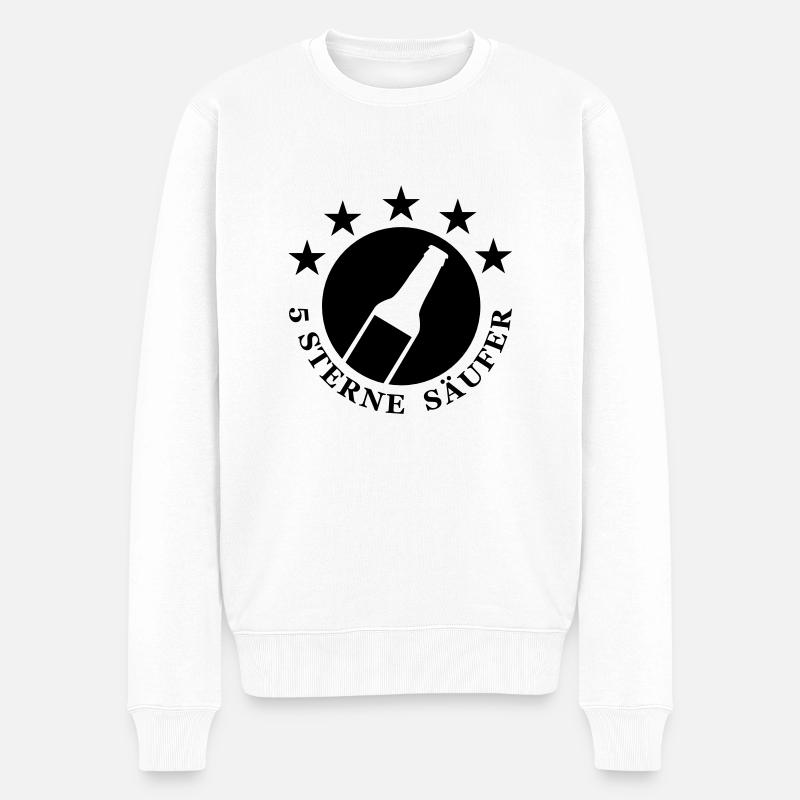 5 Sterne Säufer - Männer Premium Bio Pullover - Weiß