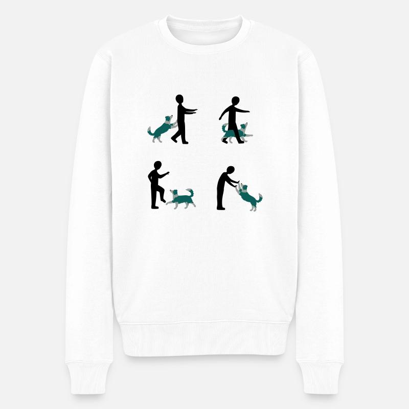 Dog Dancing 3-1 - Männer Premium Bio Pullover - Weiß