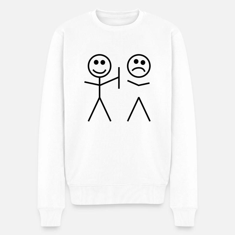 gemeines strichmännchen humor - Männer Premium Bio Pullover - Weiß