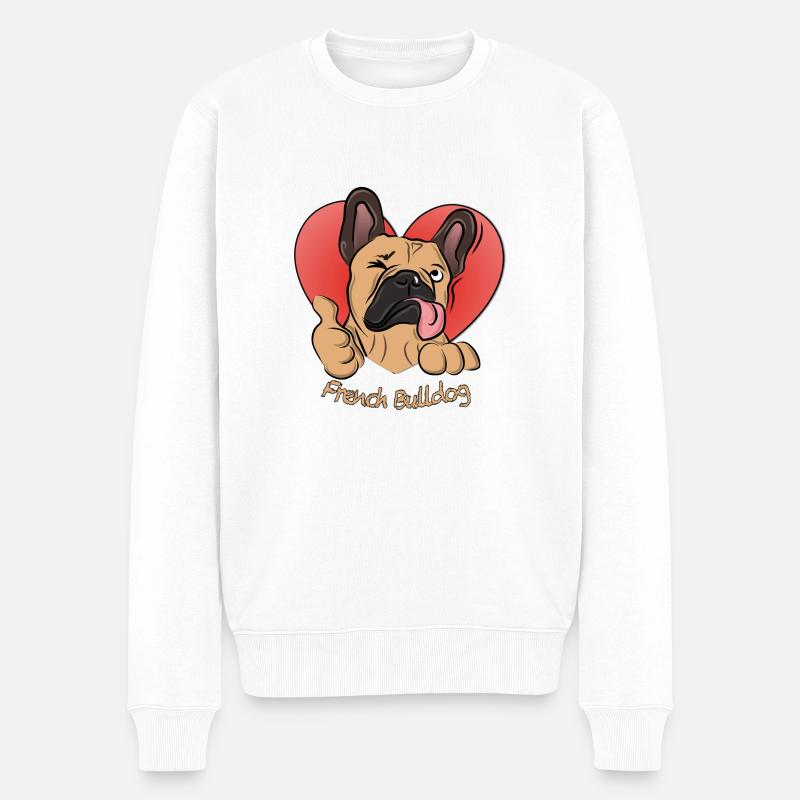 French Bulldog - Männer Premium Bio Pullover - Weiß
