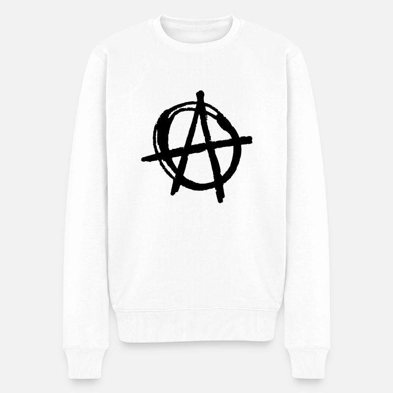 Anarchy - Männer Premium Bio Pullover - Weiß
