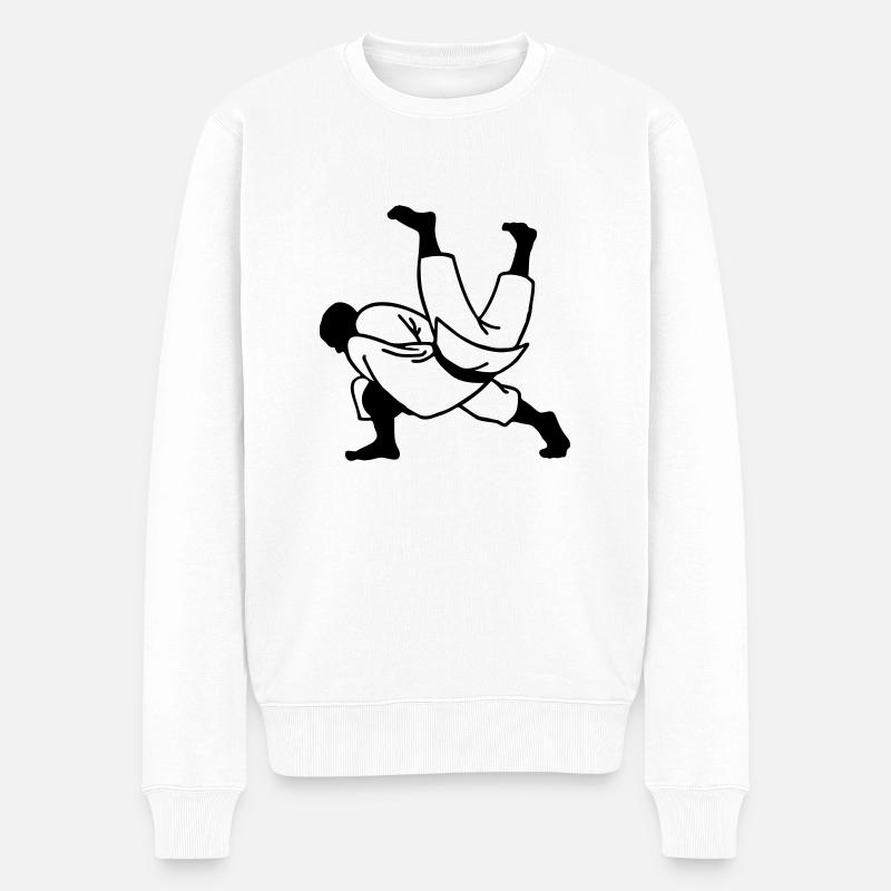 judo - Männer Premium Bio Pullover - Weiß