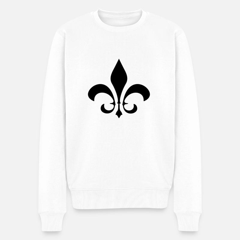 Lilie - Männer Premium Bio Pullover - Weiß