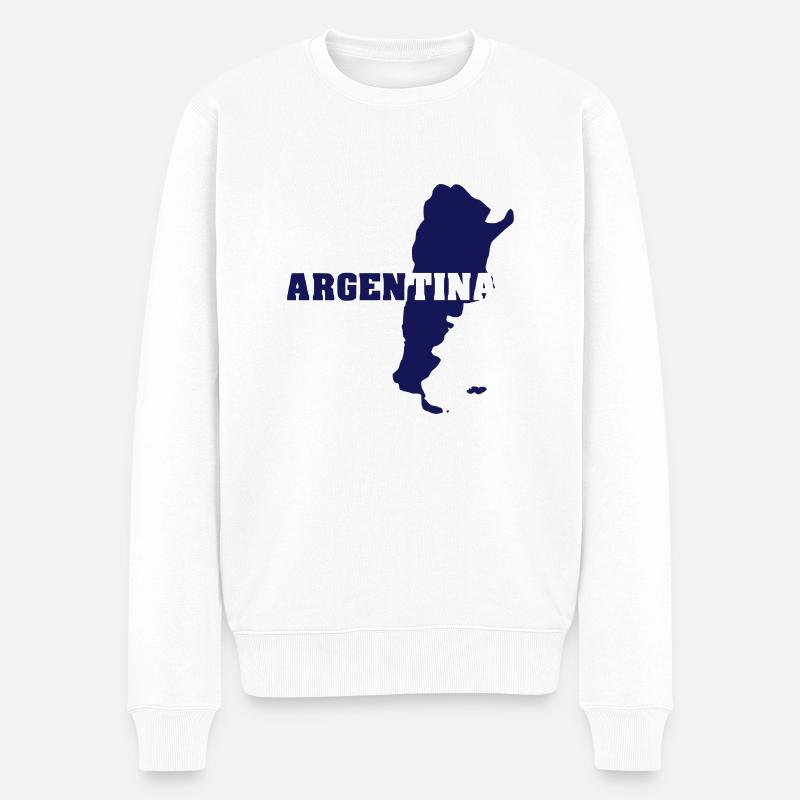 Argentina - Männer Premium Bio Pullover - Weiß