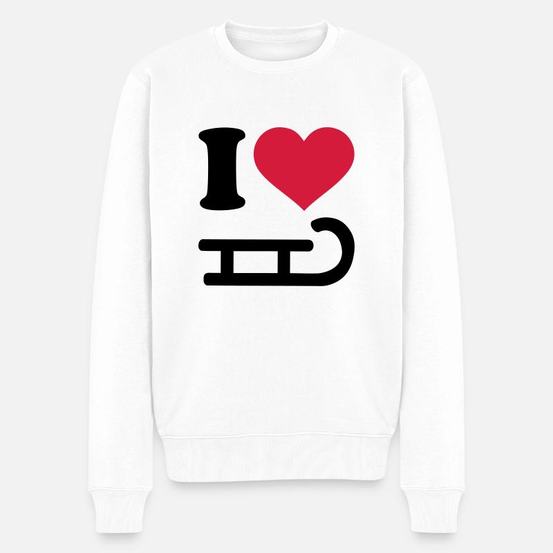 I love Luge - Pull Premium bio Homme - blanc