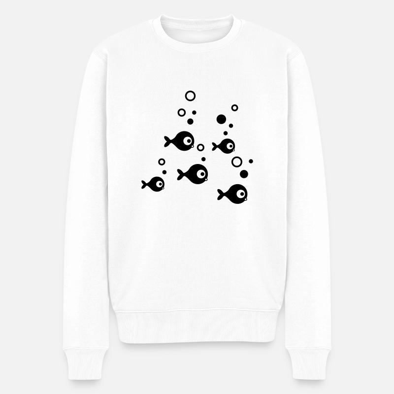 fish_f1 - Pull Premium bio Homme - blanc