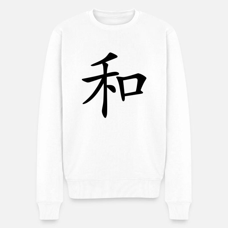Peace - Männer Premium Bio Pullover - Weiß