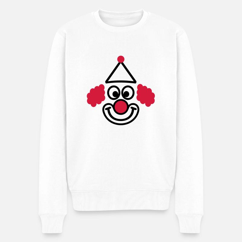 Clown - Männer Premium Bio Pullover - Weiß