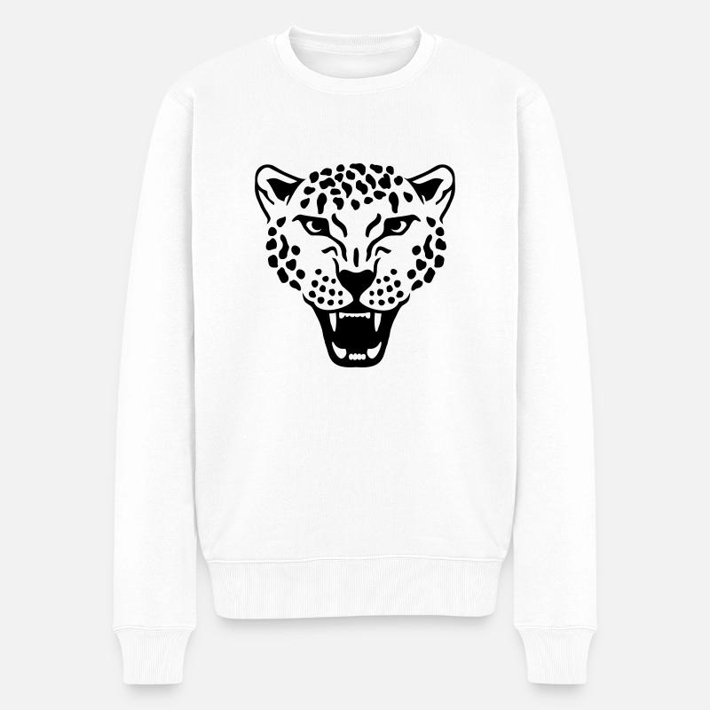 Leopard - Pull Premium bio Homme - blanc