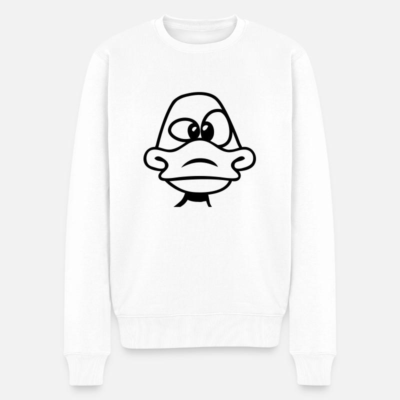 Ente doof blöde - Männer Premium Bio Pullover - Weiß
