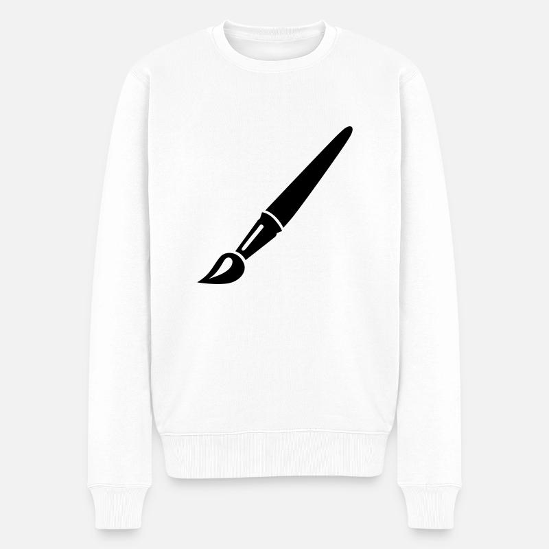 Pinsel - Männer Premium Bio Pullover - Weiß
