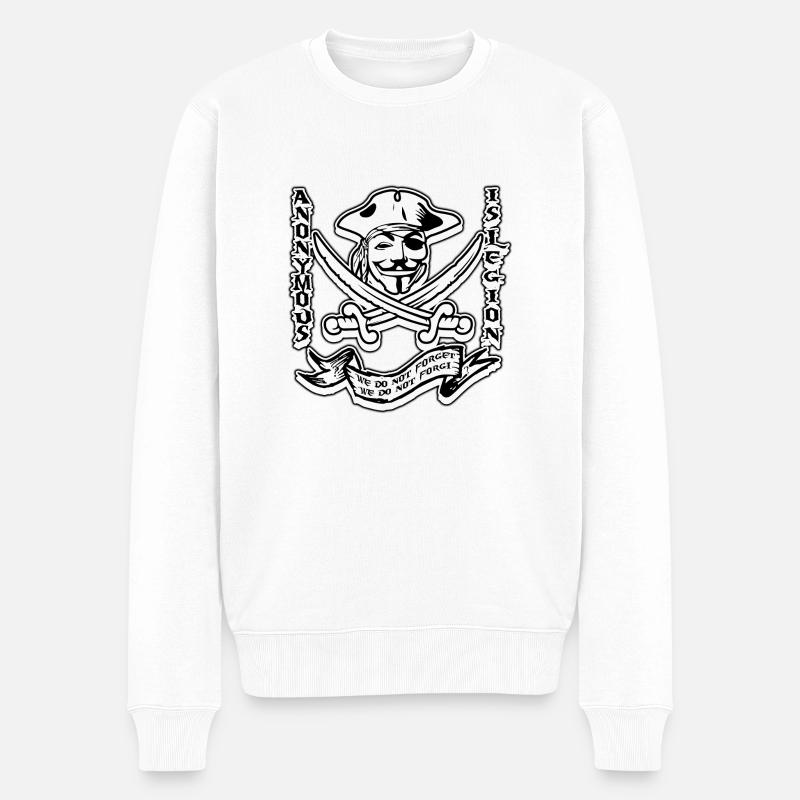 anonymous is legion - Pull Premium bio Homme - blanc